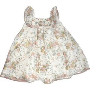 Cupcakes and Cashmere Party Dress Baby Girl 18 Mo Floral Ruffle Lined